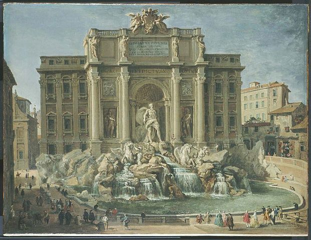 Giovanni Paolo Pannini, Fontana di Trevi (siglo XVIII); óleo sobre lienzo, 50,2×64,8 cm, Museo de Bellas Artes de Boston