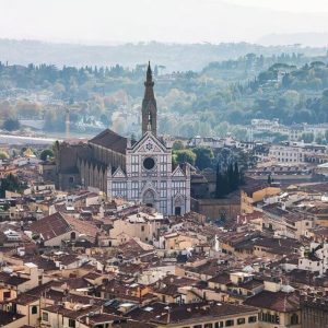 basilica della santa croce de Florencia desde el aire