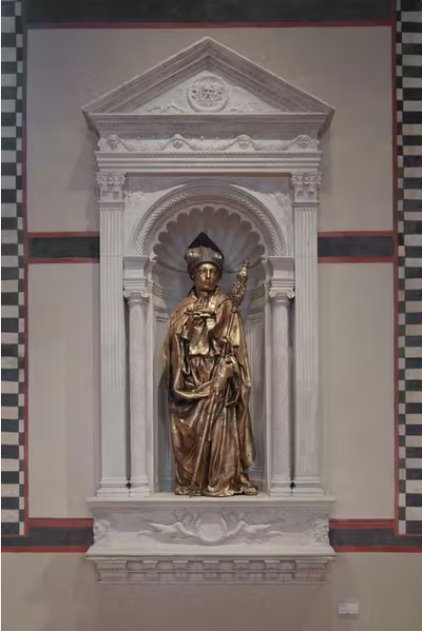Donatello, "San Luis de Toulouse", 1422-1425, bronce dorado, plata, esmaltes y cristales de roca. Florencia, Santa Croce, Última Cena 